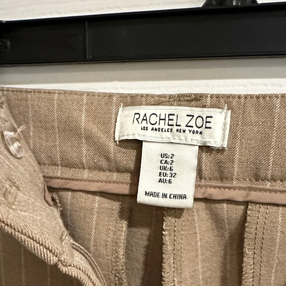 Rachel Zoe Tan Pinstripe Trousers - Picture 2 of 5